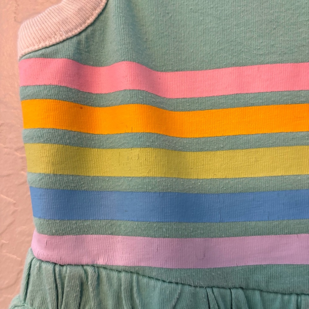 ⭐️Hanna Andersson soft stripe rainbow dress in tidepool size 90 cm US 3 - Picture 7 of 16